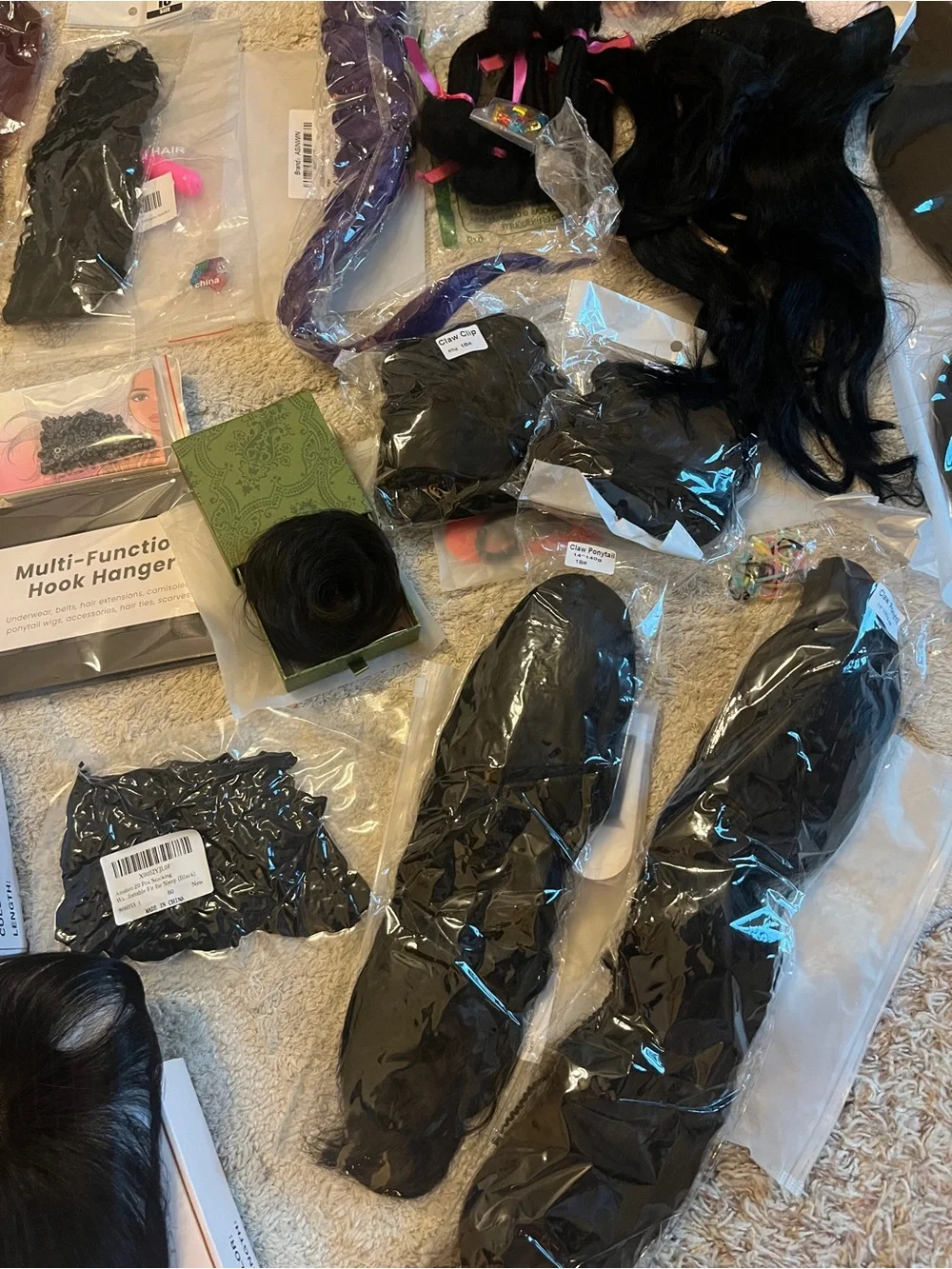 NWT Huge Assorted Human Hair Extensions & Wigs & Lashes both Human and Synthetic - Picture 14 of 15